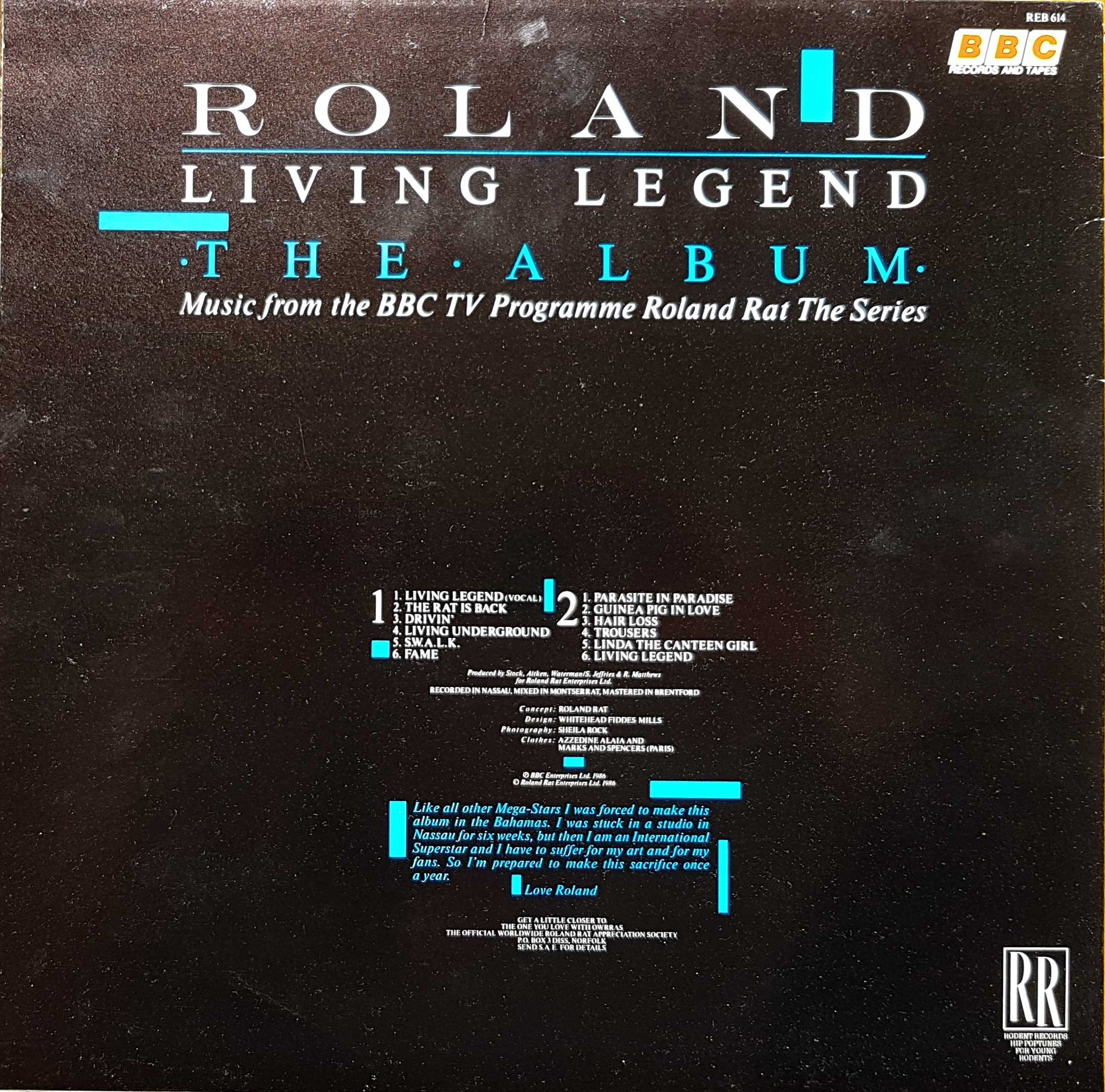 Picture of REB 614 Living legend - Roland Rat by artist Stock / Aitken / Waterman from the BBC records and Tapes library